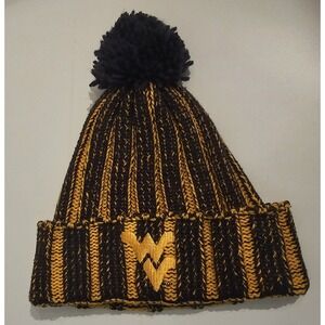 Adidas West Virginia Vintage Old Gold Blue Knited Beanie Cap College Football‎